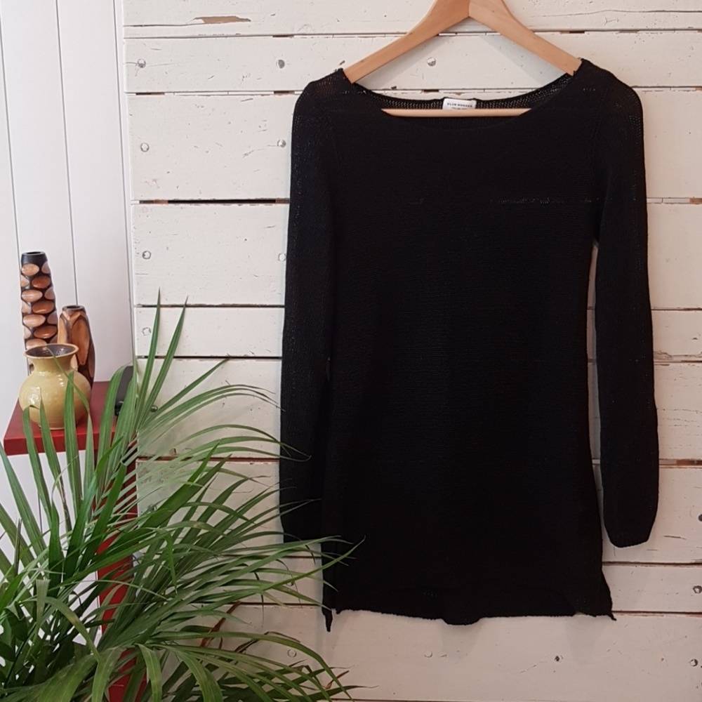 Club Monaco drapey semi-sheer tunic sweater S